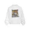 Sudadera casual de cuello redondo para hombre con estampado de personaje de hip-hop, corte holgado, estilo high street, camiseta deportiva para primavera y otoño, top pullover versátil