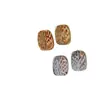 Pendientes Cuadrados con Patrón de Diamantes de Moda y Elegantes, Estilo Lujo Ligero, Diseño Único, Pendientes Elegantes de Diseño de Nicho para Mujer