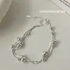 Pulsera de Plata de Ley S925 Suchuang con Bolas Doble Capa para Mujer Lujo Accesible Ins Diseño de Nicho Joyería de Mano de Gama Alta Simple y Versátil