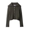 Comercio Exterior Transfronterizo de Amazon Ropa de Mujer Otoño 2025 Nuevo Estilo Perezoso Retro Cardigan de Punto Acanalado Abotonado con Solapa para Mujer