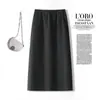 Falda Midi Simple con Cintura Elástica para Mujer 2026 Otoño e Invierno Nueva Espesa Suave con Caída Adelgazante Casual