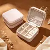 Caixa de joias portátil direta da fábrica com espelho, caixa de joias de luxo de alta qualidade, caixa de armazenamento de pulseira de cristal, colar, brincos atacado