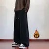 Calça de moletom de perna reta, peso pesado, com caimento fluido, para homens e mulheres, cintura colorida moderna estilo americano, modelagem solta, emagrecimento, adequada para o outono, uma calça longa casual e esportiva
