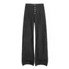 K5582 High Street Estilo Americano Unissex Retrô Old Money Moda Design Listrado Street Style Masculino Calça Solta Caimento Amplo