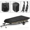 Funda negra para barco serie Jon a prueba de lluvia, a prueba de polvo, parasol, funda de remolque 10" 12" 14" 16" 18 pies