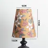 Pantalla de Lino Plisado Pastoral Floral Retro para Lámpara de Piso Colgante de Mesita de Noche de Dormitorio Hotel Accesorios