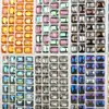 Cuentas de vidrio de 13 x 18 mm, cuentas planas rectangulares con forma de cuentas, colgante mágico galvanizado, accesorios de joyería DIY al por mayor