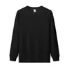 Sudadera de Algodón Pesado Color Sólido Estilo Japonés Cuello Redondo Unisex Holgada Gruesa Sencilla Top de Pareja Manga Larga
