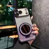 Funda con Espejo Brillante y Soporte Magnético Compatible con iPhone 18 Pro Max, Funda Electroplateada Anti-Caídas en las Cuatro Esquinas para Apple 17