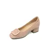 Zapatos planos de 6 cm de altura, forrados de felpa, cálidos, de punta cuadrada, boca poco profunda para mujer, colección otoño 2026, estilo retro, punta cuadrada, tacón grueso, zapatos peludos