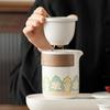 Set de Viaje de Lujo con Encanto Antiguo de Jade Grasa de Cordero Conveniente para Exteriores Set de Té Kung Fu con Tarro Taza Rápida para Negocios Se Puede Personalizar