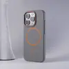 Anel Fino Sução Magnética Adequado para Capa de Celular Apple 16Promax Cor Contrastante Moldura da Lente iPhone15 Capa Protetora Amigável à Pele