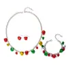 Navidad Europea y Americana Transfronteriza Creativo Simple Cadena de Clavícula de Campana Pulsera Aretes Personalizados de Nicho Accesorios para Fiesta Navideña