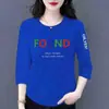 Comercio exterior transfronterizo ropa de maternidad, camiseta de manga tres cuartos para mujeres de mediana edad y mayores, top base versátil casual holgado