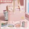 Bolsa de Almacenamiento Simple con Tapa de Velcro, Bolsa Portátil Grande de Capacidad B4 para Documentos de Estudiante, Bolsa de Almacenamiento Espesa y Amplia para Tutoría