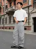 Pantalones de Paracaídas Anchos con Pliegues Tridimensionales para Hombre, Nuevo Estilo de Primavera, Color Sólido, Funcionales, Corte Relajado, Pantalones Largos Casuales Rectos Sueltos para Mujer