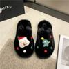 Chinelos estilo Natal feminino fofos com boneco do Papai Noel chinelos felpudos para interior casa quentes chinelos de pelúcia em estoque
