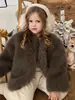Abrigo Peludo Infantil, Chaqueta Gruesa de Piel Sintética para Niños, Abrigo Grueso Versátil de Otoño e Invierno Nuevo Elegante a la Moda para Bebés Niñas