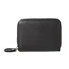 1084 Porta-Cartões de Couro Genuíno Masculino e Feminino com Zíper, Porta-Cartões Sanfonado, Múltiplos Compartimentos para Cartões, para Comércio Exterior e Uso Transfronteiriço