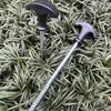 Equipamentos de Exterior Acessórios para Barraca Aço em Forma de T Cabeça de Plástico Rosca Manual Giratória Estaca de Ferro para Chão 21cm