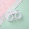 Estojo Transparente para Lentes de Contato com Tampa Anti-Torção Casual, Estojo de Lentes de Contato Portátil Fofo Tudo-em-Um, Caixa Companheira Portátil, Caixa Dupla