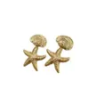 Brincos de Estrela do Mar e Concha Europeus e Americanos Transfronteiriços, Estilo Férias no Oceano para Mulheres, para o Trabalho, Encontros, Casamentos, Venda por Atacado de Fábrica