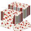 CZJ033 Flores Rojas Flores de Primavera Tejido Largo Fiesta Vacaciones Vajilla Fiesta Papel Desechable