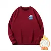 Nova blusa estampada com forro de fleece, moderna e versátil, fashion para jovens, grossa e resistente, moletom masculino de gola redonda