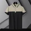 Camisa Polo de Color para Hombre Transfronteriza Verano Costura Cuello Solapa Manga Corta Camiseta Top Casual de Negocios para Papá