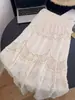 Traje de Férias Boêmio para Mulheres, Estilo Coreano, Crochê Resistente com Recortes, Cintura com Cordão, Saia Evasê Versátil