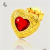 Pendientes Vintage Martillados con Forma de Corazón de Diamante Rojo Chapados en Oro de Alta Retención de Color, Versátiles para el Uso Diario, para Ir al Trabajo y Citas, Regalo Exquisito