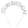 Festa de Aniversário Transfronteiriça Faixa de Cabeça com Strass É Meu Aniversário Faixa de Cabeça com Letra Nova para Meninas Acessórios Yiwu