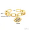 Anillo Ajustable de Estrella y Diamante Popular de Moda Europea y Americana Lujo Accesible Acero Inoxidable Estilo Simple Anillo de Nicho para Mujeres