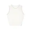 Venta de liquidación: Chaleco de Punto con Tirantes Anchos que Cubren los Laterales del Pecho, Se Puede Usar como Capa Interior o Exterior, Top de Verano Simple sin Mangas y con Cuello Redondo para Mujer