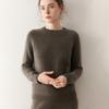 Suéter de Cachemira Raglán Grueso de Tres Hilos para Mujer 2025 Otoño e Invierno Nuevo Cuello Redondo Agradable al Tacto Cálido Suéter de Punto Camiseta Base