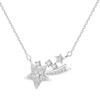 Colar de diamante meteoro de prata esterlina S999 com design de nicho, pingente de alta qualidade, simples, leve, luxuoso, com corrente de pescoço de prata combinada