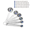 Conjunto de Colheres e Xícaras Medidoras de Aço Inoxidável, Colher Medidora para Grãos de Café e Leite em Pó com Balança, Ferramentas de Cozinha para Assar