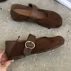 Zapatos planos Mary Jane de estampado de leopardo para mujer, colección otoño 2025, gamuza, estilo retro, perfectos con vestidos, suela suave, diseño de una sola tira, punta poco profunda, versátiles para dos looks diferentes