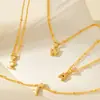Colar Colar com Pingente de Balão Europeu e Americano Transfronteiriço de 26 Letras Lindo Colar com Corrente de Contas de Arroz Joias da Moda Presente para Mulheres