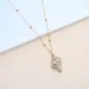 Colar de Concha Natural com Corrente de Aço Inoxidável, Pingente de Concha Estilo Boho Praia com Bordas Douradas Eletrodepositadas, Item Quente Transfronteiriço