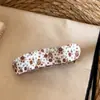 Pinza de cocodrilo vintage con estampado floral de lunares para niñas, pinza de garra versátil con estampado de cuadros dulces, leopardo japonés y coreano para el uso diario