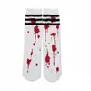 Acessórios para fantasia de mascarada meias de estudante de enfermagem manchadas de sangue Halloween meias de adulto meias de criança para festival de fantasmas meias de zumbi listradas