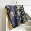 Bufanda Retro de Loto Chal para Mujer Elegante Otoño e Invierno Imitación Cachemir Capa Bufanda Exterior Doble Cara Capa para Habitación con Aire Acondicionado