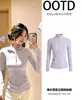 Chamarra de yoga rosa ajustada para mujer, nuevo modelo otoño 2026, ropa deportiva y de fitness con protección solar, top para mujeres petite