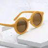 Gafas de Sol Redondas Nuevas 2021 Marco Mate Color Macarrón Bisagra de Metal Mismo Estilo que las Celebridades de Internet Gafas para Padres e Hijos