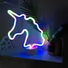 Luz decorativa de neón LED con diseños de rayo, corazón, arcoíris, flamenco, base redonda, adecuada para sala y dormitorio como luz nocturna