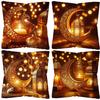 Funda de Almohada Tridimensional de Luz de Luna Decoración para Sala de Estar Cojín de Cuero de Durazno Arreglo de Ambiente Festivo Funda de Almohada para Asiento