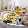 Manta de Viaje de Franela Crayon Shin-Chan Manta de Almuerzo de Dibujos Animados para Niños Tamaño Grande Portátil Manta Decorativa para el Ocio