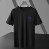 Venta al por mayor del fabricante Seda de Hielo Estilo Hong Kong Casual Camiseta para Hombre Tops de Verano Versátil Simple Estampada Cuello Redondo Manga Corta