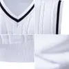 Novo Colete de Tricô Masculino Outono/Inverno 2026 Gola V Color Block Tricô Canelado Vertical Trançado Sem Mangas Suéter Casual para Camada